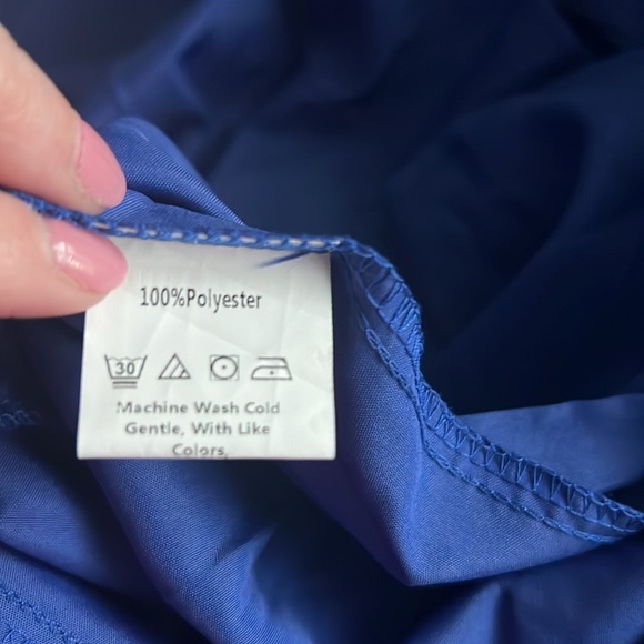 New SHEIN Mulvari Layered Sleeve Ruffle Hem Dress in Royal Blue Size M - Picture 9 of 10